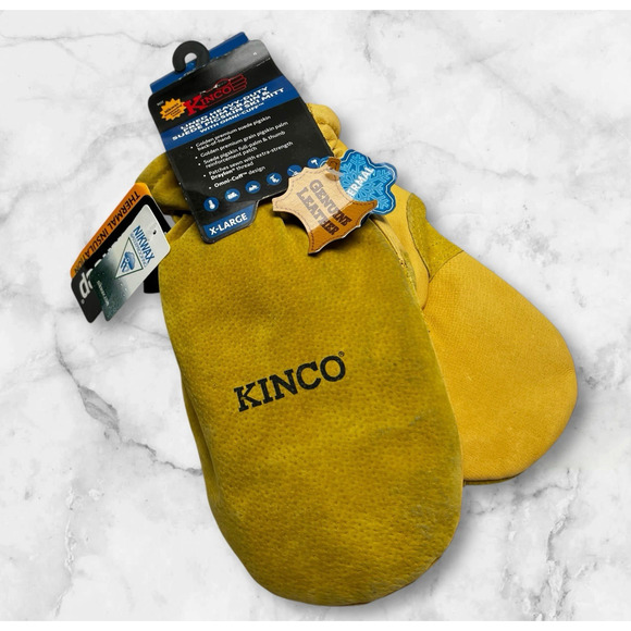 Kinco Lined Heavy-Duty PG Suede Pigskin Ski Mitt + Omni-Cuff Size XL NWT - Picture 1 of 6